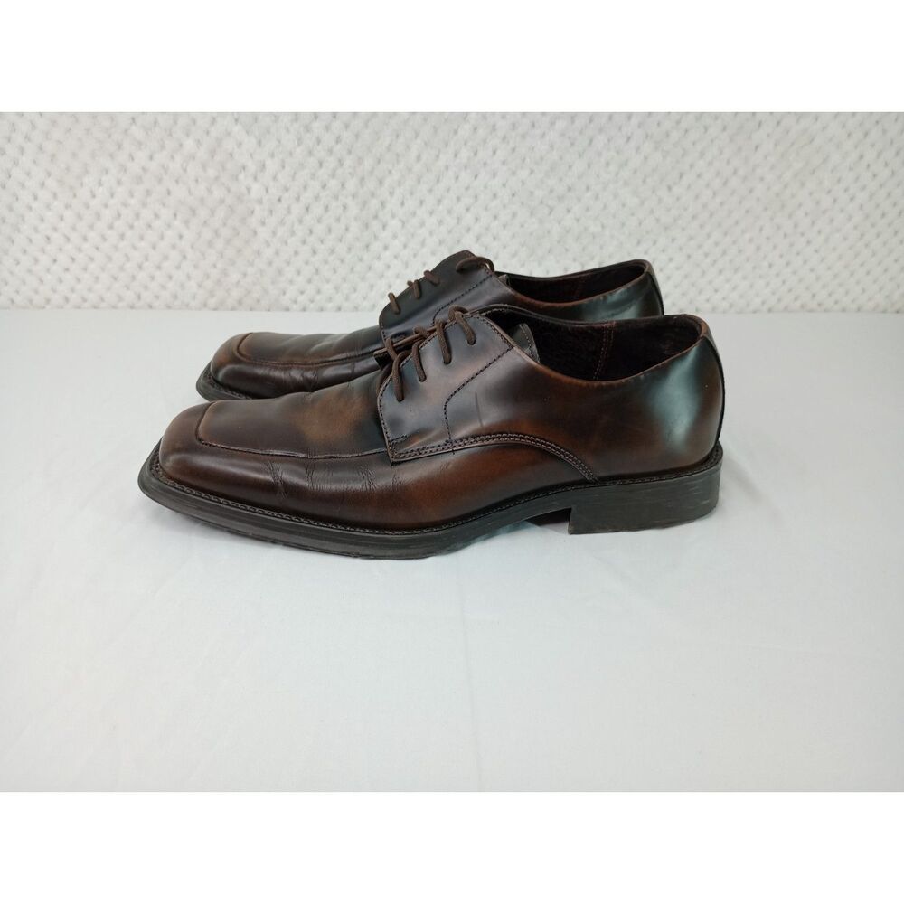 Kenneth Cole Reaction Sim-Plicity Men's 11 Brown Leather Oxford Square Toe